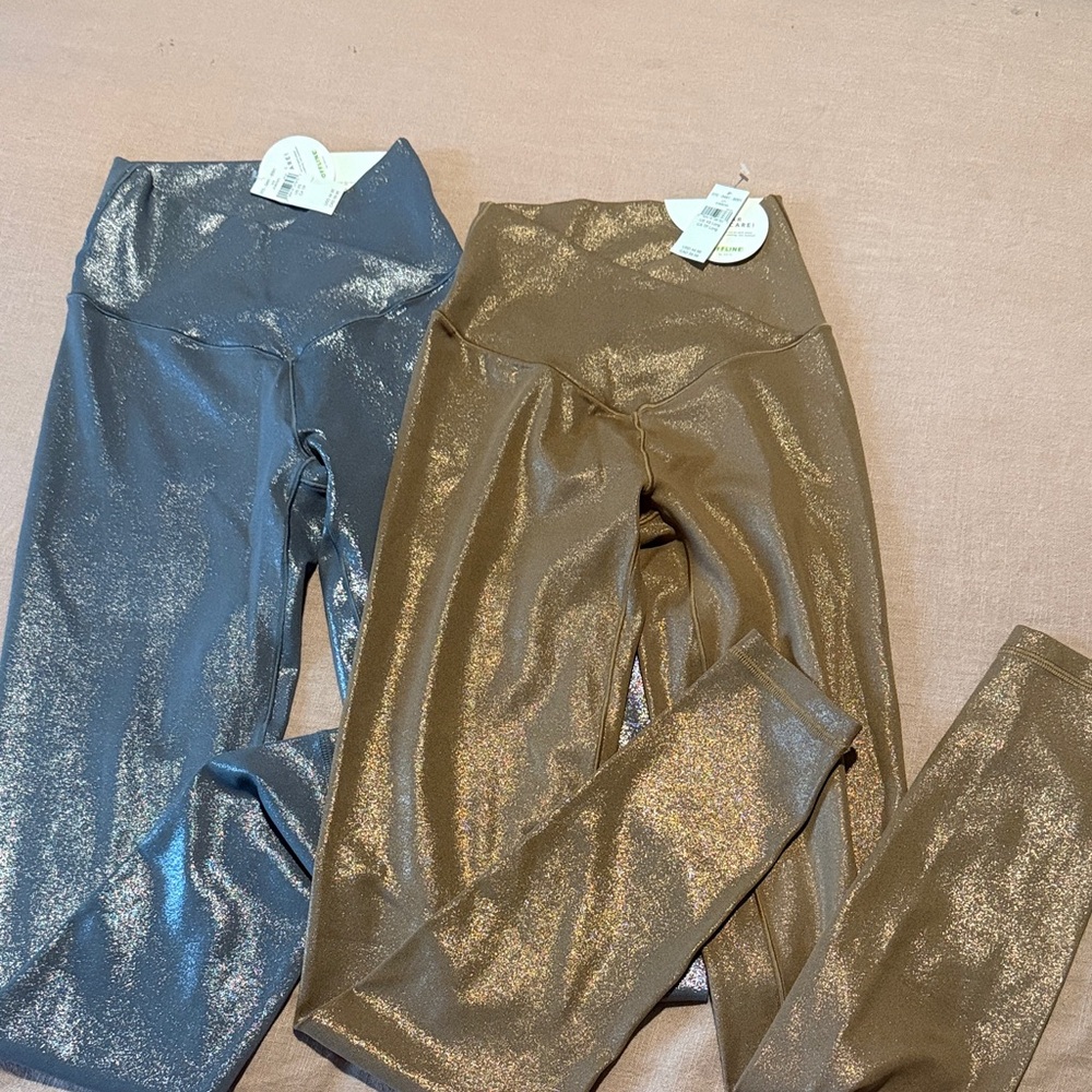 Shimmering  Leggings Set - Silver and Gold